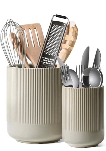 Ceramic utensil holders set - ceramic,