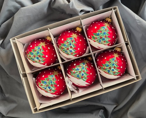 Hand painted glass baubles - glass,