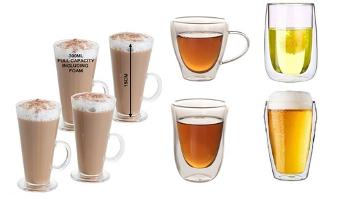 300ml latte glasses - latte, &