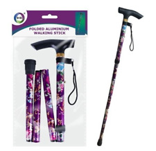 Easy Foldable Floral Aluminium Walking Stick Lightweight Folding Ladies Sticks