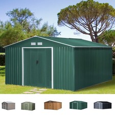 Outdoor Storage Garden Equipment 2 Sliding Door Shed Galvanised Metal Frame