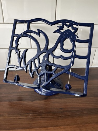 Vintage blue cast iron metal - blue,