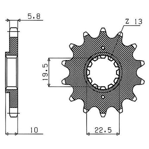 Pitch sprocket 520 z 14 - 520,
