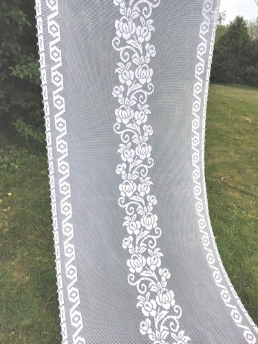 Vintage french lace curtain - vintage,