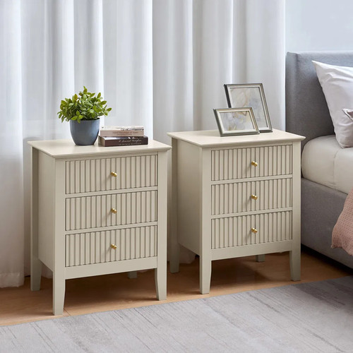 Pair drawer bedside - of,