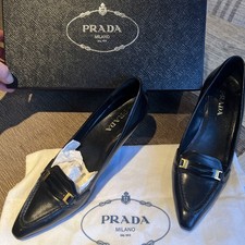 Prada Black Leather Shoes 4.5