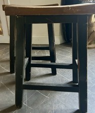 Wooden Bar Saddle Stools Indoors Stylish Solid Solid Oak Dinning