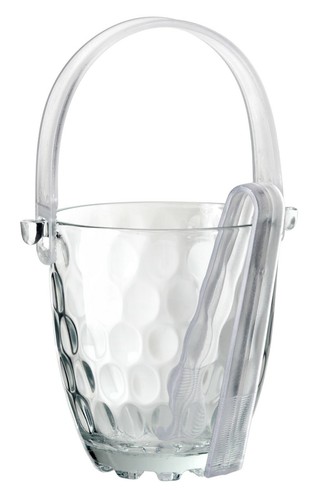 Glass ice bucket plastic - glass,
