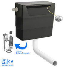 Concealed Toilet Cistern Dual Flush Front & Top Access Chrome Cable Push Button