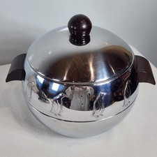 Vintage West Bend Penguin Hot Cold Server Chrome Ice Bucket Bakelite Handles BAR