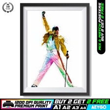FREDDIE MERCURY QUEEN Wall Art Picture Poster Print BUY 2 GET 2 FREE | A4 to A1