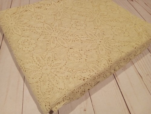 Vintage cream lace fabric x - vintage,