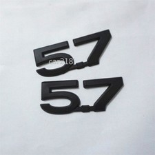 2x 5.7 Black Matte Metal Emblem Decal Sticker Badge Grand Motors Trunk V8 Racing