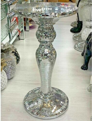 Silver mirrored table - table, modern