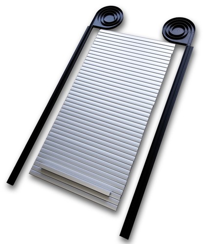 Silver tambour door - door, motorhome