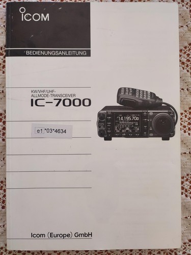 Icom 7000 paper printed - ic-7000,