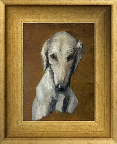 Original art greyhound oil - art,