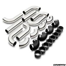 2.5" 63mm UNIVERSAL ALLOY CUSTOM FRONT MOUNT INTERCOOLER FMIC HARD PIPES KIT