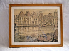 Anton Pieck View of Harlem 1958 Framed Print