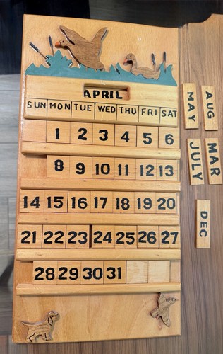 Vtg wooden perpetual wall - perpetual,