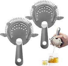 2Pcs Cocktail Strainer,4-Prong