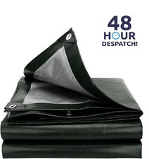 Tarpaulin Extra Heavy Duty Waterproof Tarp Cover Ground Sheet Mesh Campin 250GSM