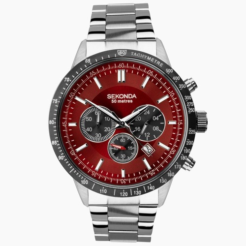 Sekonda chronograph quartz red - chronograph,