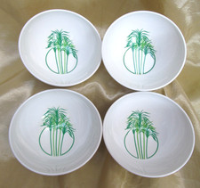 Set Melamina Green Palm Tree Melamine Italy Breakfast Dessert Snack Bowls x 4