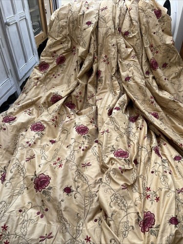 Pure silk gold curtains - gold,