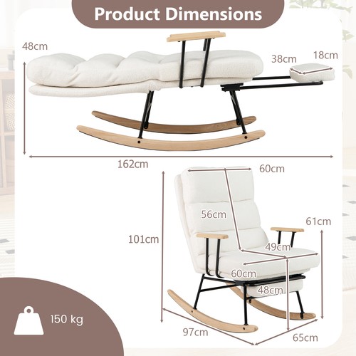 Upholstered rocking chair - chair, with