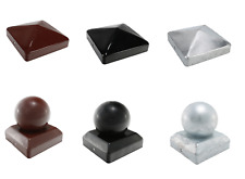 METAL FENCE POST CAPS | Oxide Red / Galvanised / Black | ALL SIZES 50 75 100mm