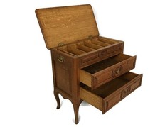 Vintage French Beautiful Small Wooden Side Table Nightstand Chest Of Drawers Hin