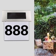 Solar House Number Plaque Stainless Steel LED Address Number Light For Home HOT