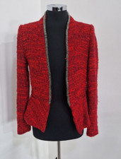Zara Red Black Wool Jacket