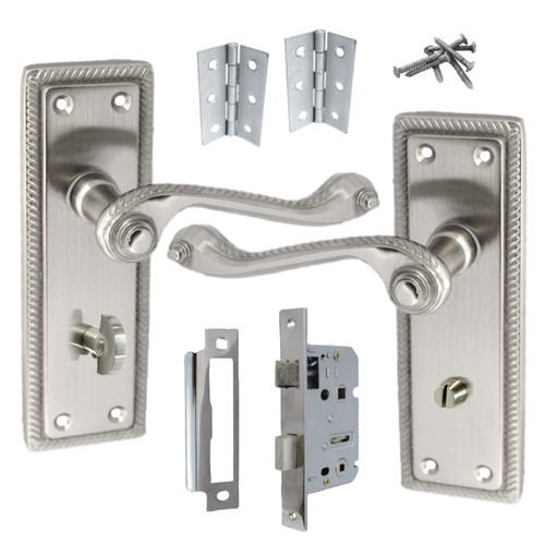 Georgian door handle satin - georgian,