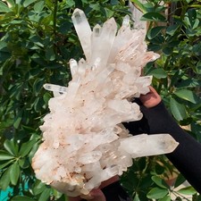 9.35LB A+++Large Natural white Crystal Himalayan quartz cluster /mineralsls