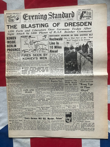Ww2 newspaper copy 1945 raf - newspaper,