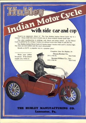 1927 paper hubley - ad, indian