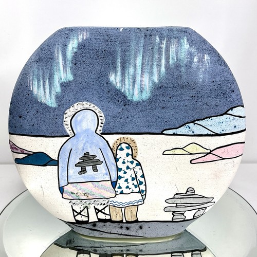 Hand painted pottery vase - pottery,
