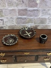 Dolls House 1/12 Scale Miniature Artisan Medieval Tudor Ceramic Slip ware Set