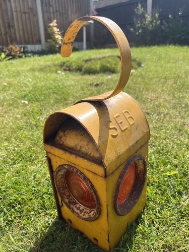 Vintage yellow seb road works - road,