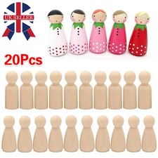 20pcs Wood Peg Doll Little People Baby Kids Wooden Dolls DIY Male Female 35MM A
