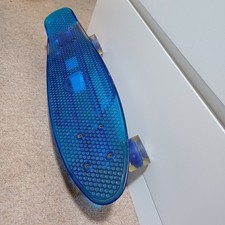 Land Surfer 22 Cruiser Skateboard In A Clear Blue Led Light Wheels Non Slip Deck
