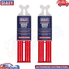 2x Sealey SCS380 Quick Set Liquid Metal Chemical Epoxy Metal Repair dual Syringe