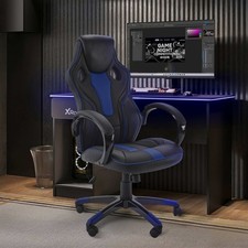 X ROCKER Maverick PC Office Gaming Chair Ergonomic Swivel BLACK BLUE | CLEARANCE
