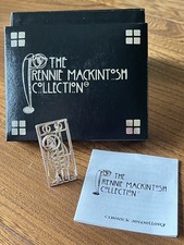 STERLING SILVER RENNIE MACKINTOSH PANEL BROOCH IN ORIGINAL BOX CARRICK JEWELLERY