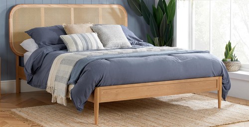 Oak and rattan - rattan, wooden