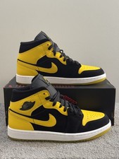 Nike Air Jordan 1 Mid SE - Black/Varsity Maize - UK 8.5/EUR 43 - HJ6654 070