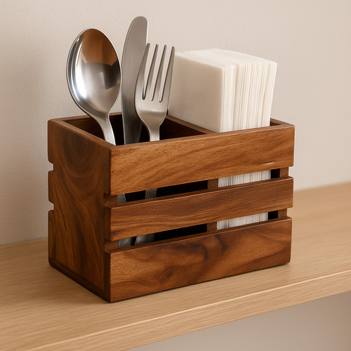 Wooden cutlery holder kitchen - wooden,