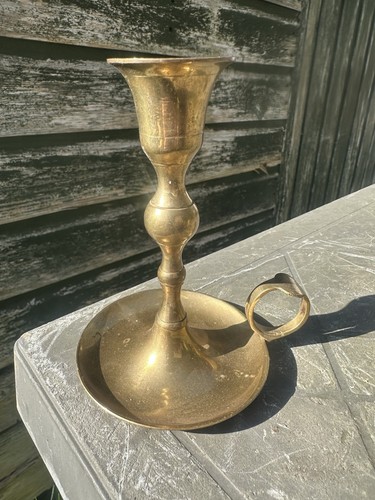 Vintage brass chamberstick - brass,